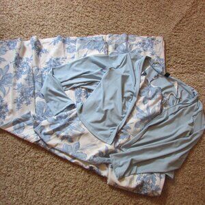NWOT Shein 3X Baby Blue White Floral Maxi Long 2 Pc Sundress & L/S Jacket